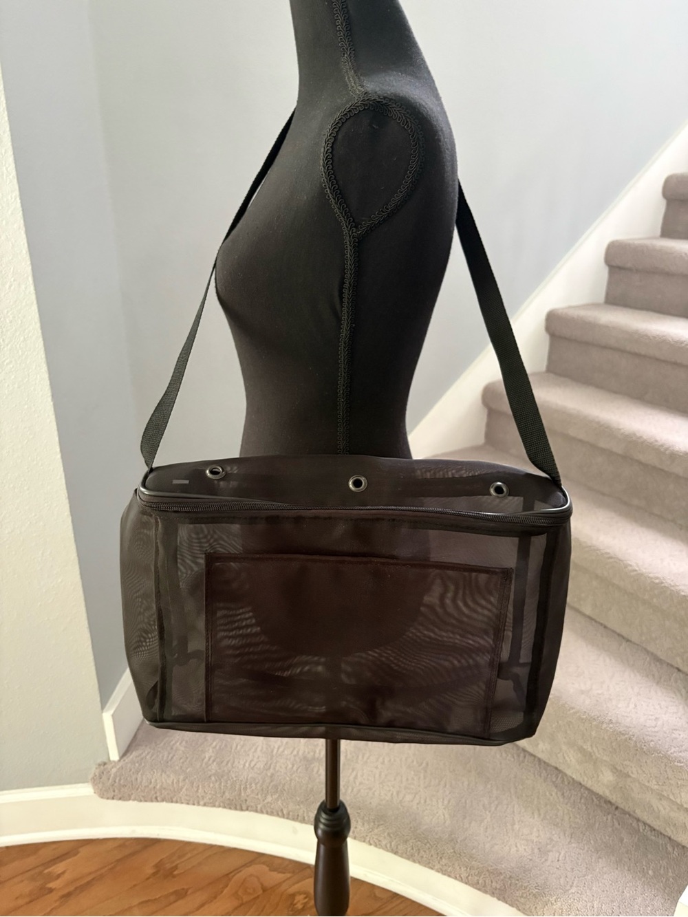 Black Mesh Shoulder Bag